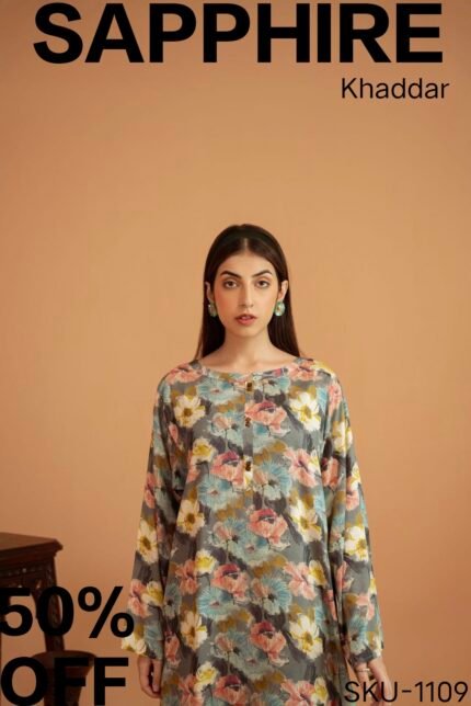 2 Piece - Digital Printed Khaddar Suit SKU 1109