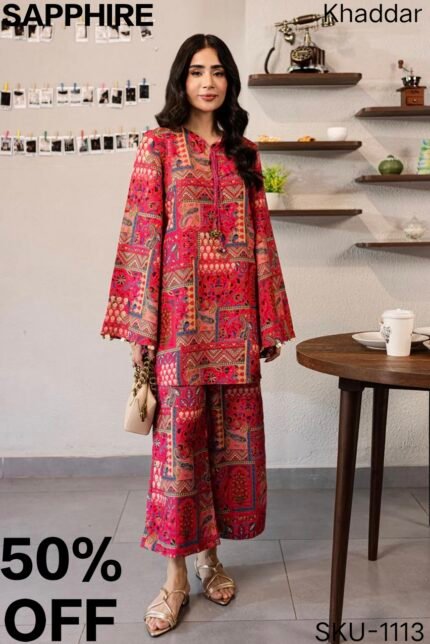 2 Piece - Digital Printed Khaddar Suit SKU 1113