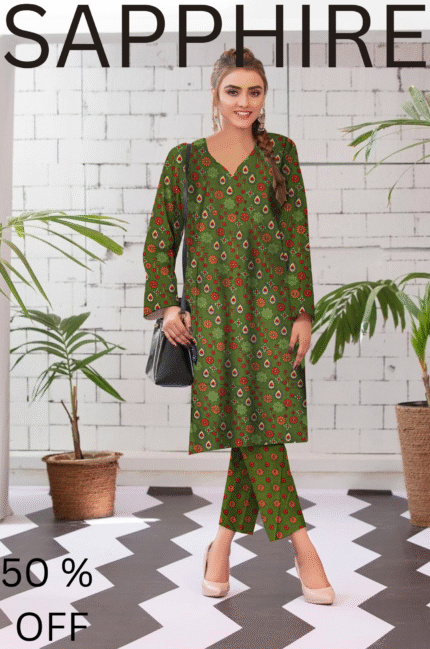 2 Pieces Unstitched  Digital Print Suit LD 816