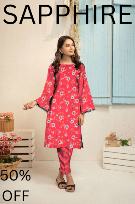 2 Pieces Unstitched  Digital Print Suit LD 804