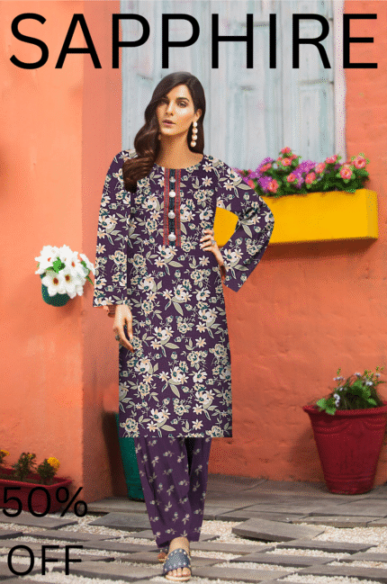 2 Pieces Unstitched  Digital Print Suit LD 807